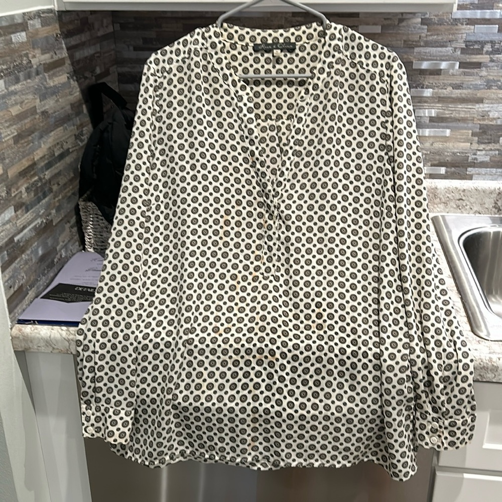 Nice Pull Over Blouse With Five Buttons By Neck - image 1